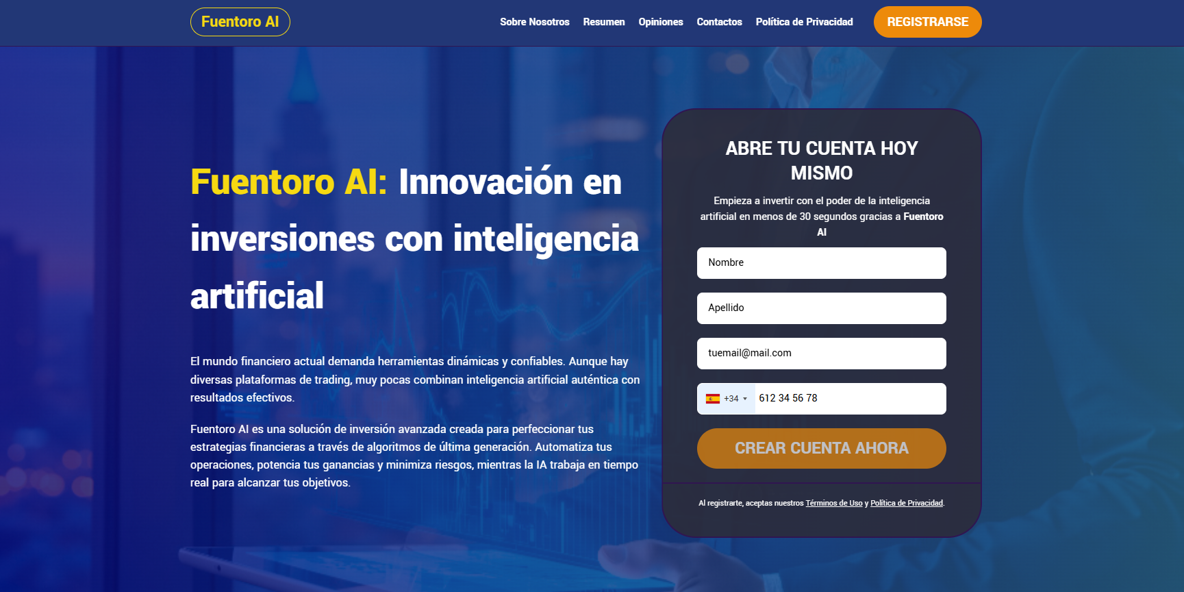 Fuentoro AI plataforma de trading automatizado